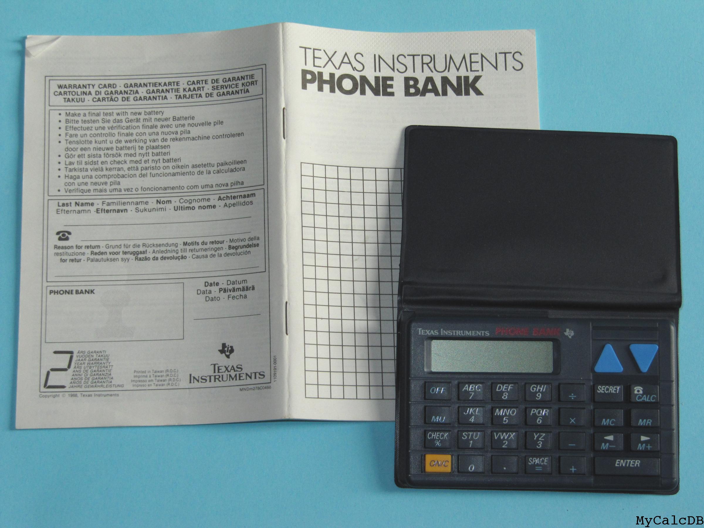 Texas Instruments PHONE BANK